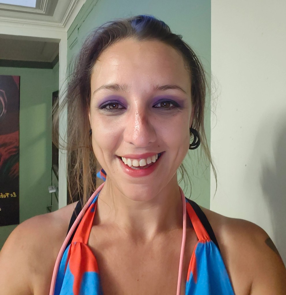 During show selfie up the top of the stairs at de Roma